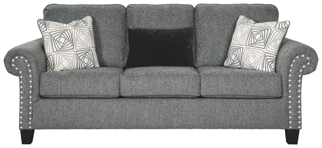 Ashley Agleno charcoal sofa, front view [1]