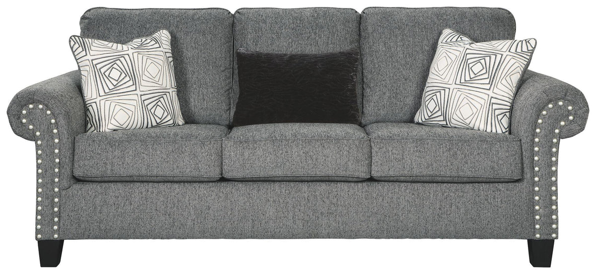 Ashley Agleno charcoal sofa, front view [1]