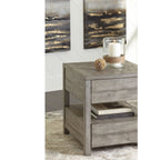 Krystanza Gray End Table — Exact product detail: Left-side detail