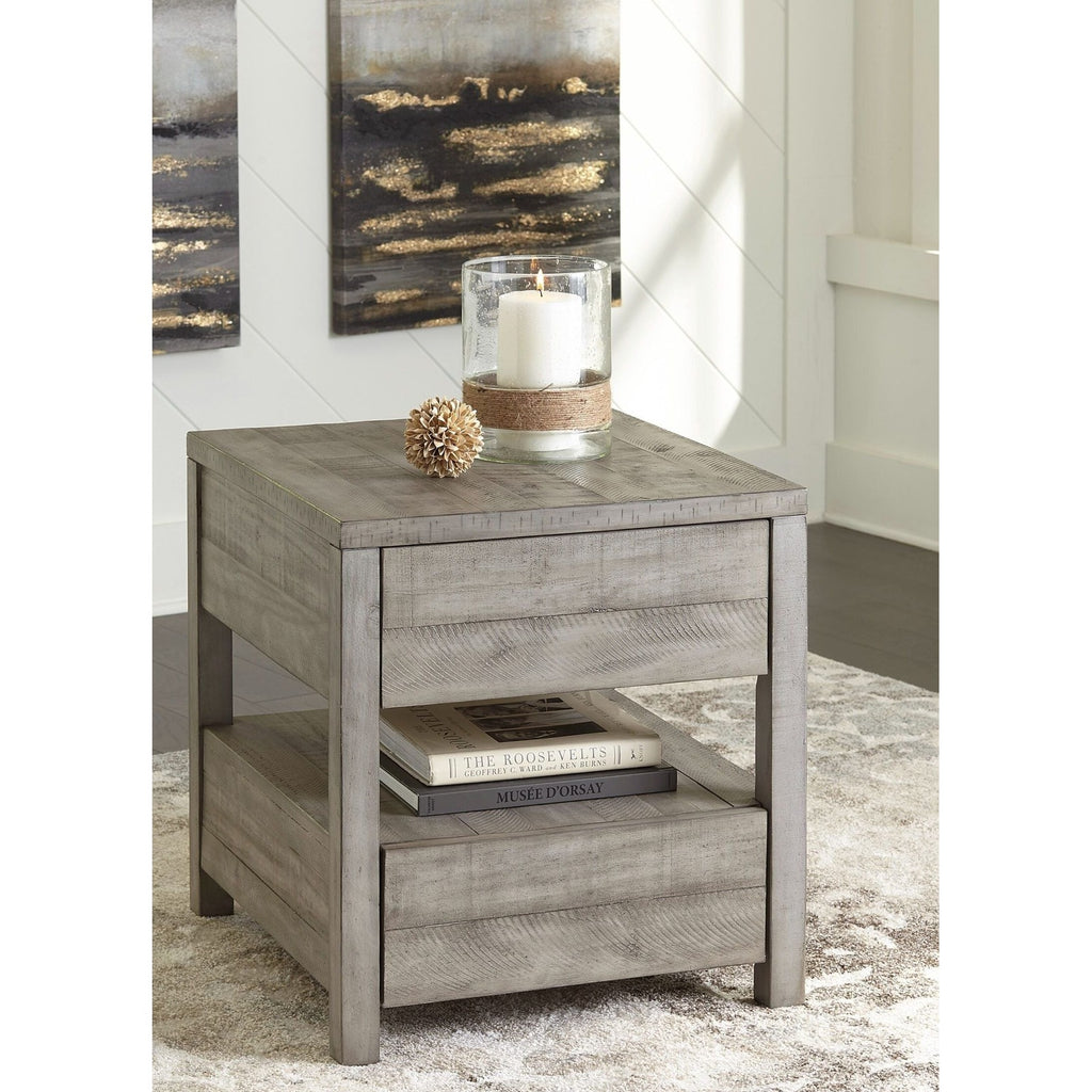 Krystanza Gray End Table — Exact product detail: Center detail
