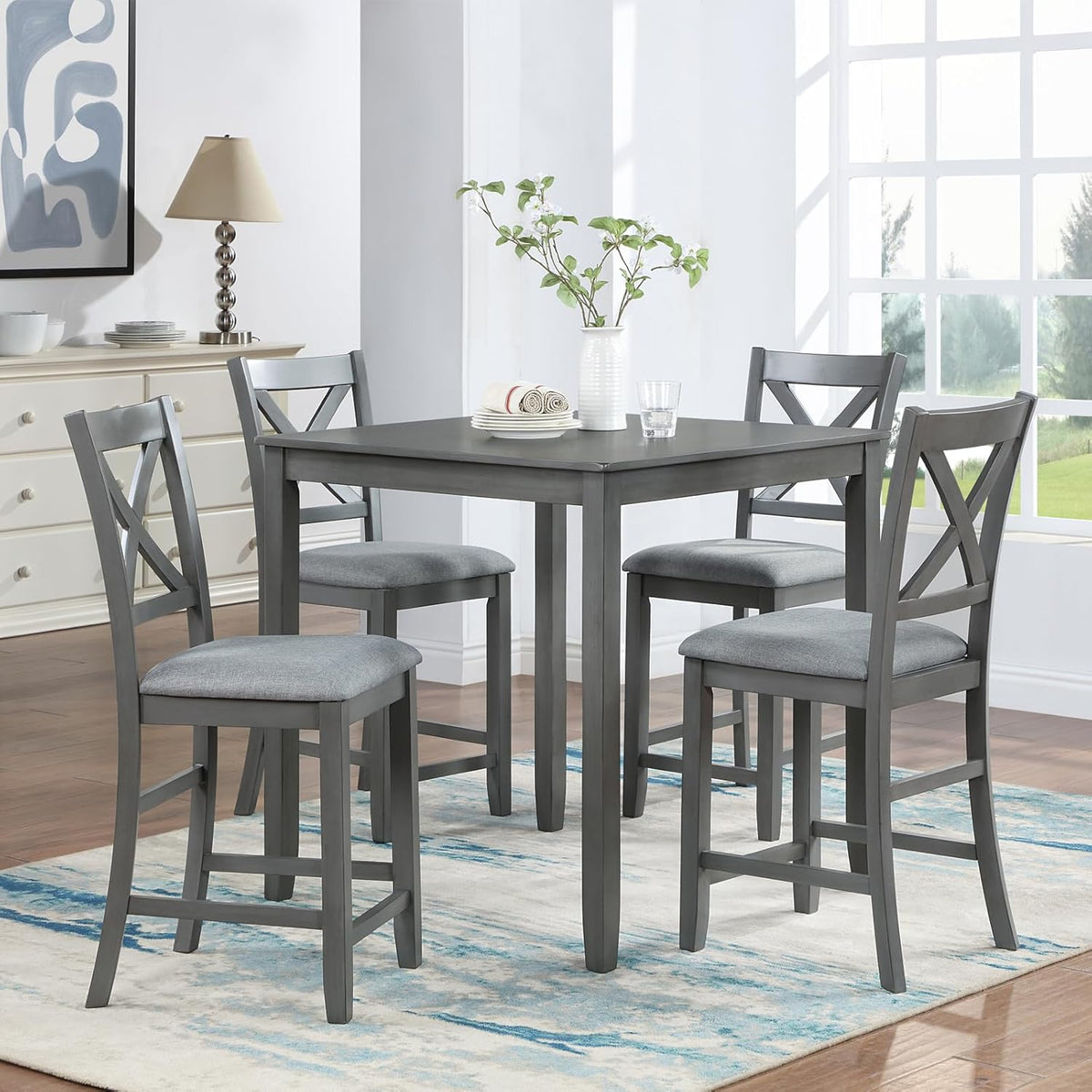 Tahoe - Grey - Pub Table + 4 Chairs — additional view [1]