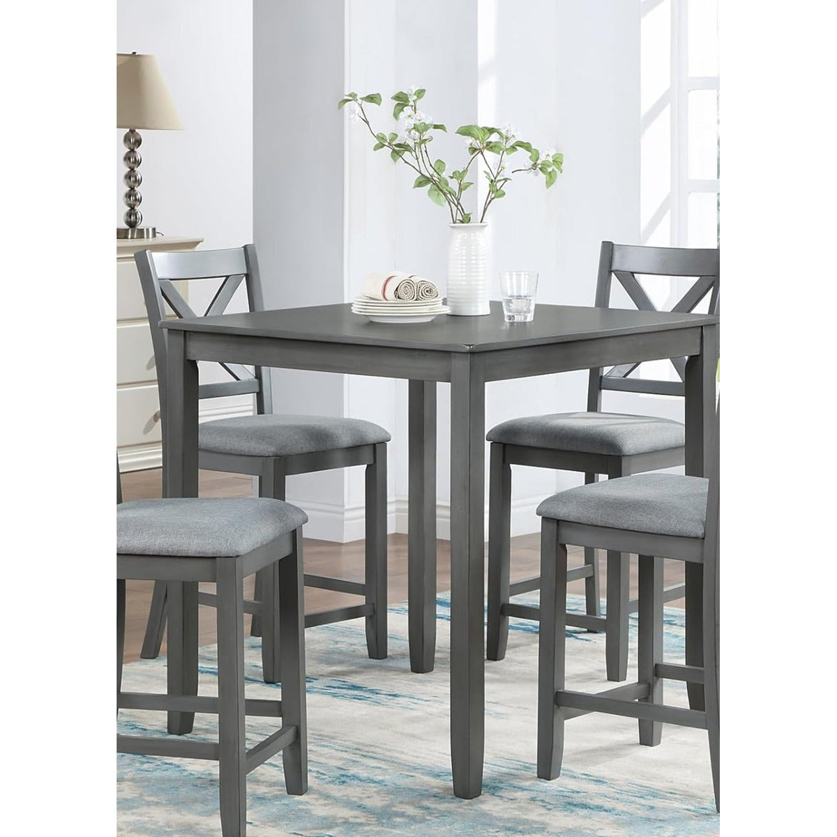 Tahoe Grey Pub Table and 4 Chairs