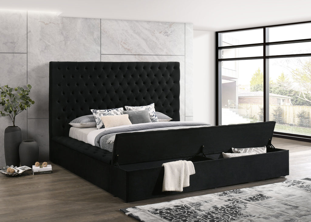 Paris Black Platform Bed Queen, King — additional view [1]