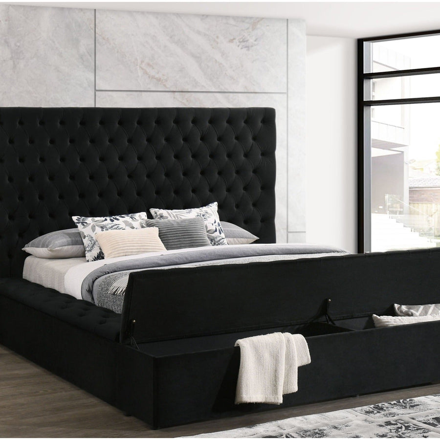 Paris Black Platform Bed Queen and King