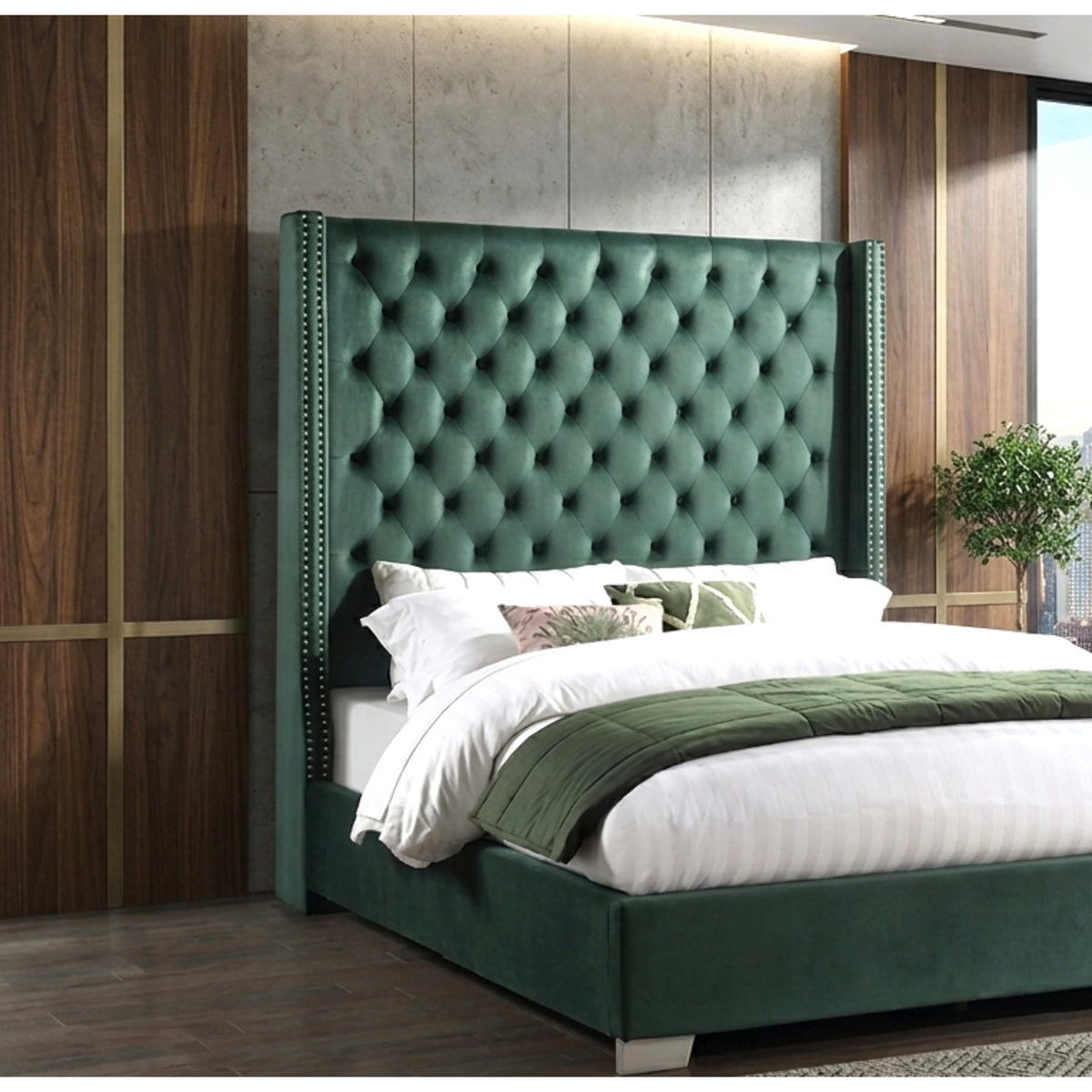 HH221 6ft Bed Queen and King — Exact product detail: Left-side detail