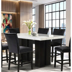 2220 Black (Faux Marble) Counter-Height Table and 6 Chair Set