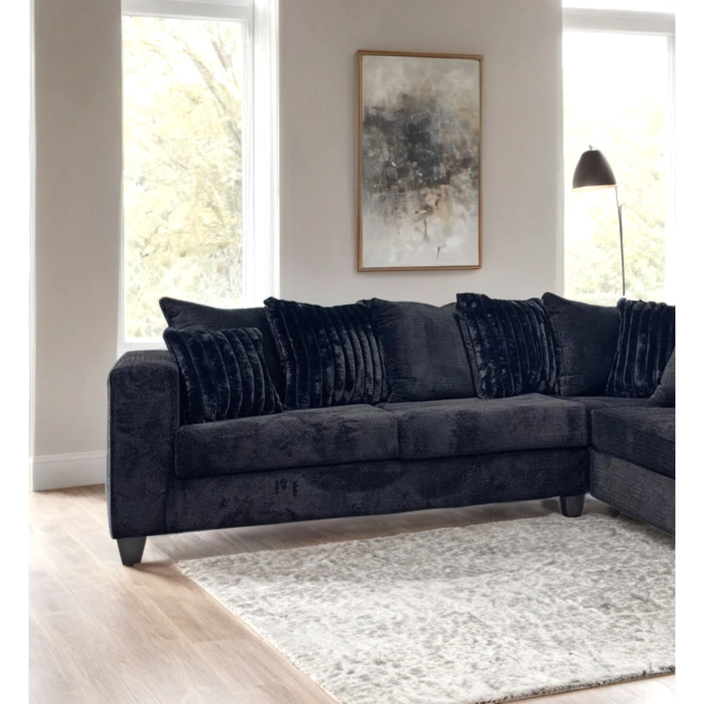 410 Sectional (Black) — Exact product detail: Left-side detail