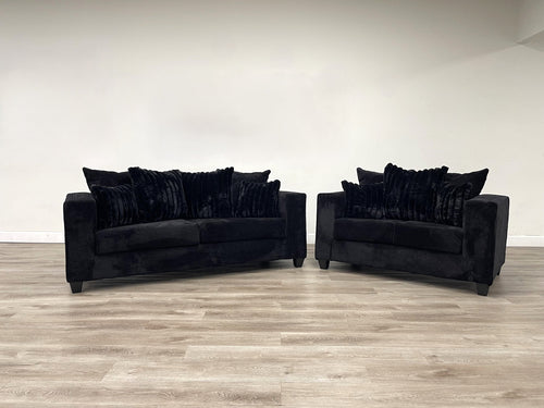 410-2PC-BLACK Sofa & Loveseat Set — additional view [1]