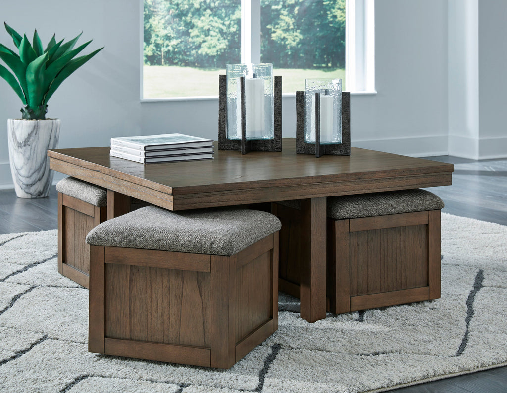 Ashley T738-20 Cocktail Table w/Stools — additional view [1]