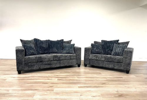 410 - Sofa and Loveseat Set (Charcoal) — additional view [1]