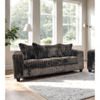 510 Chocolate - Sofa and Loveseat Set — Exact product detail: Left-side detail