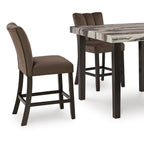 Ashley D581-13 Pub Table and 4 Chairs Set — Exact product detail: Left-side detail
