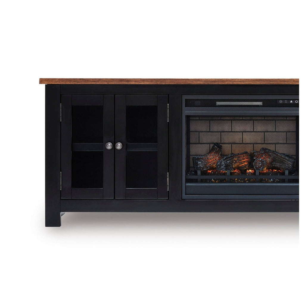 W664-68 - TV Stand with Fireplace 75" L — Exact product detail: Left-side detail