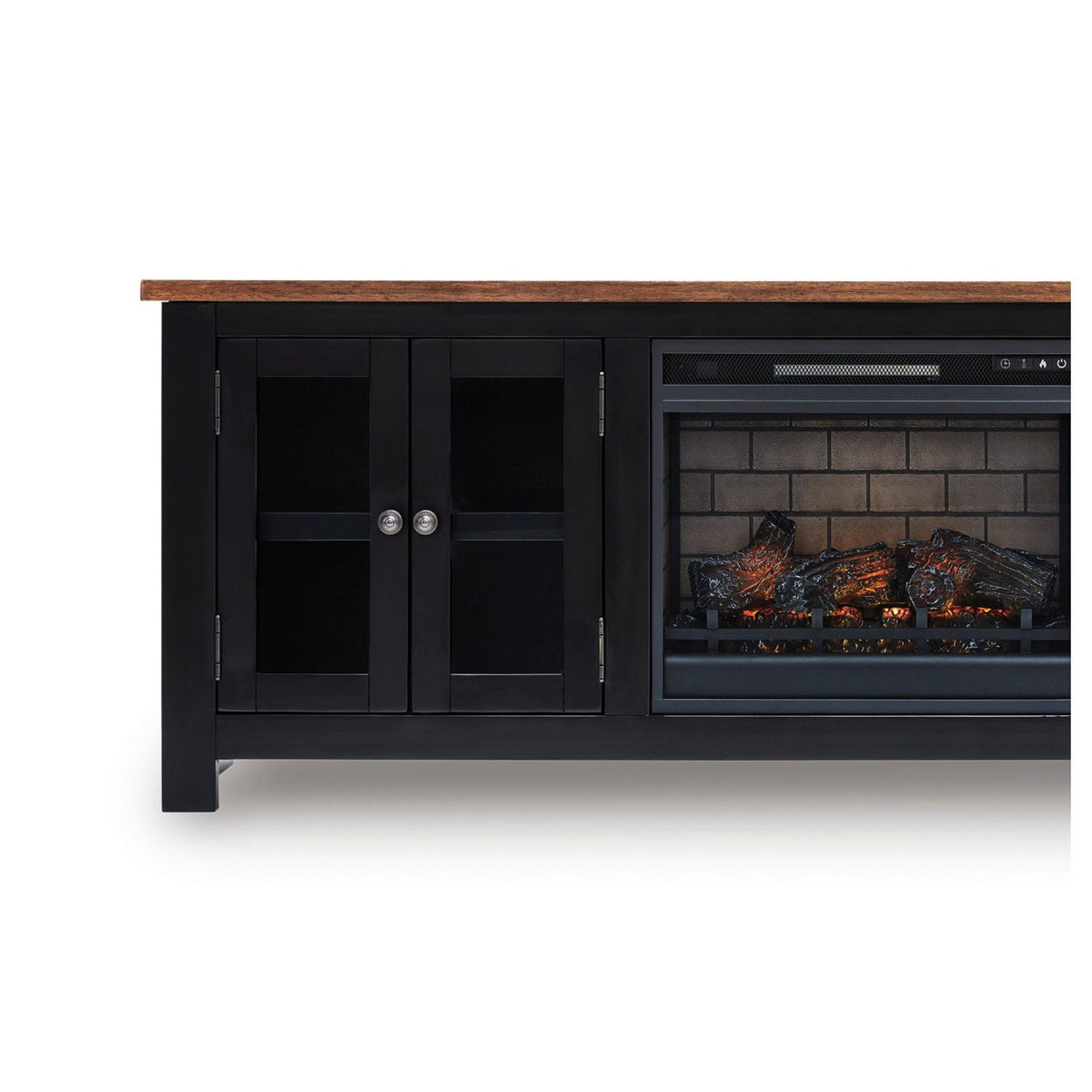 W664-68 - TV Stand with Fireplace 75" L — Exact product detail: Left-side detail