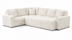 Raha II white U-shaped sleeper sectional with storage on white background
