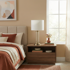Luna Brushed Nickel Table Lamp with On/Off Switch Clear Glass Body Metal Base