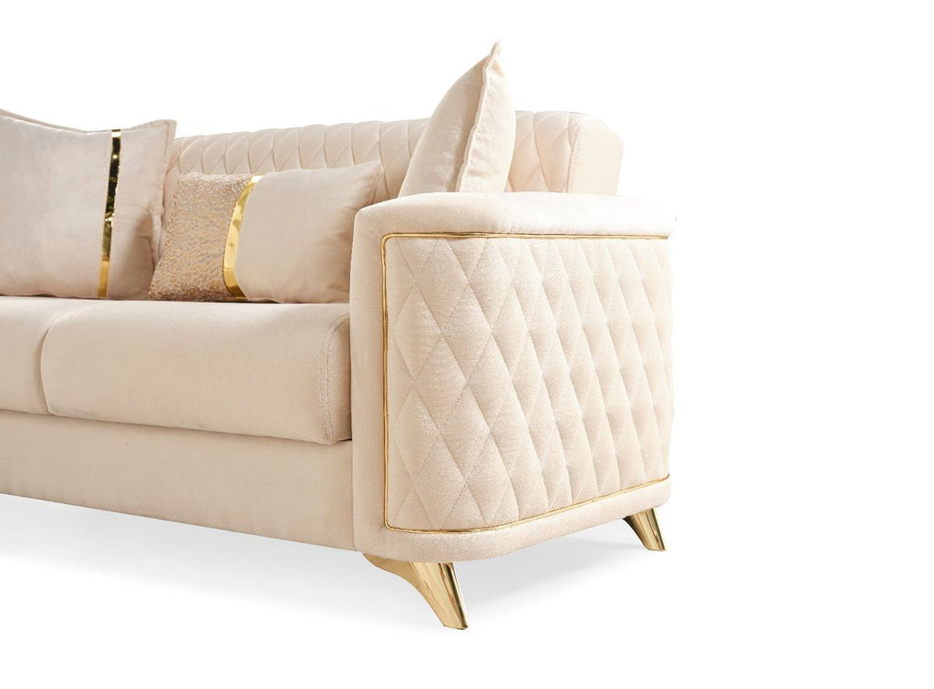 Galaxy Home Luna Loveseat in Ivory