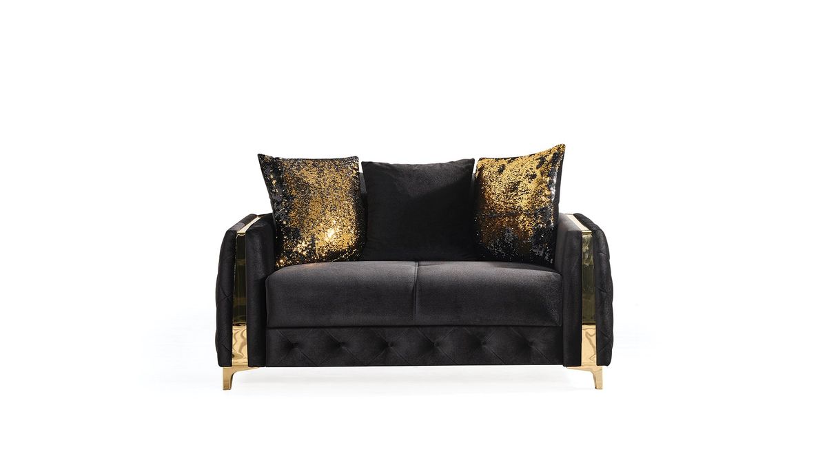 Galaxy Home Lust Loveseat in Black