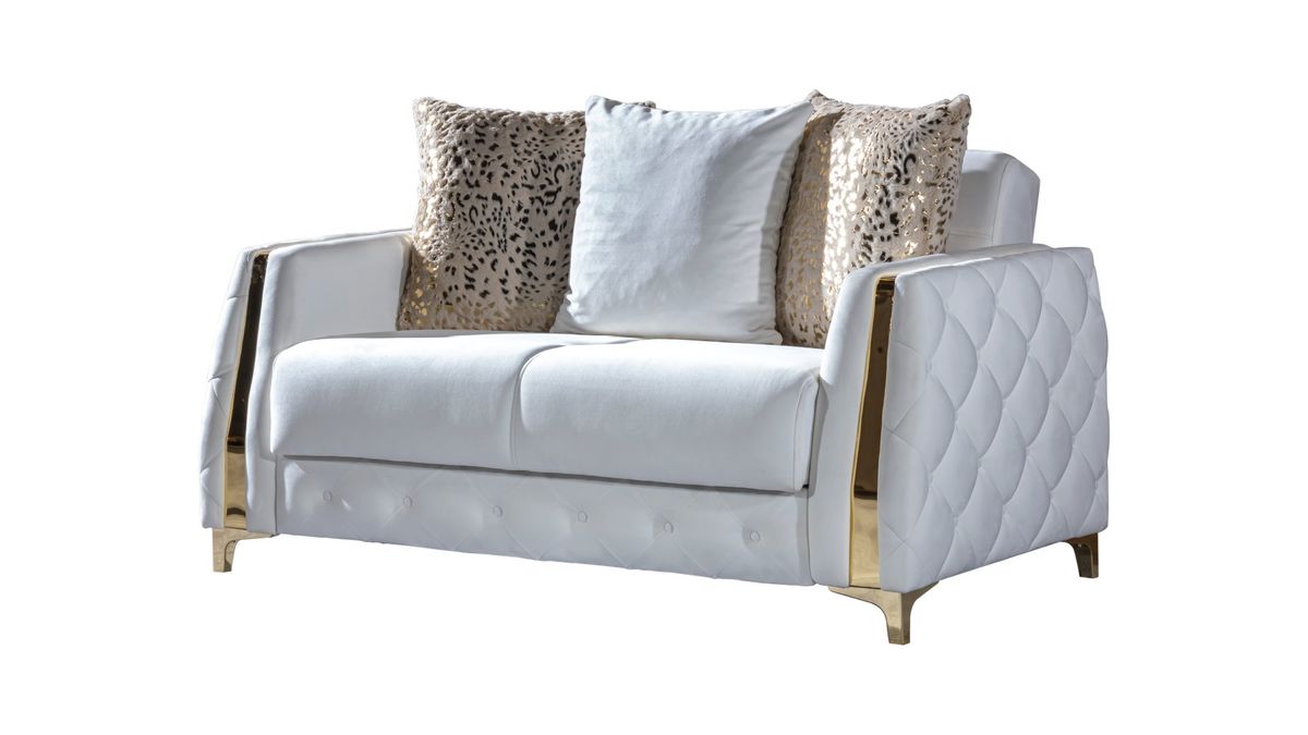 Galaxy Home Lust Loveseat in Off White