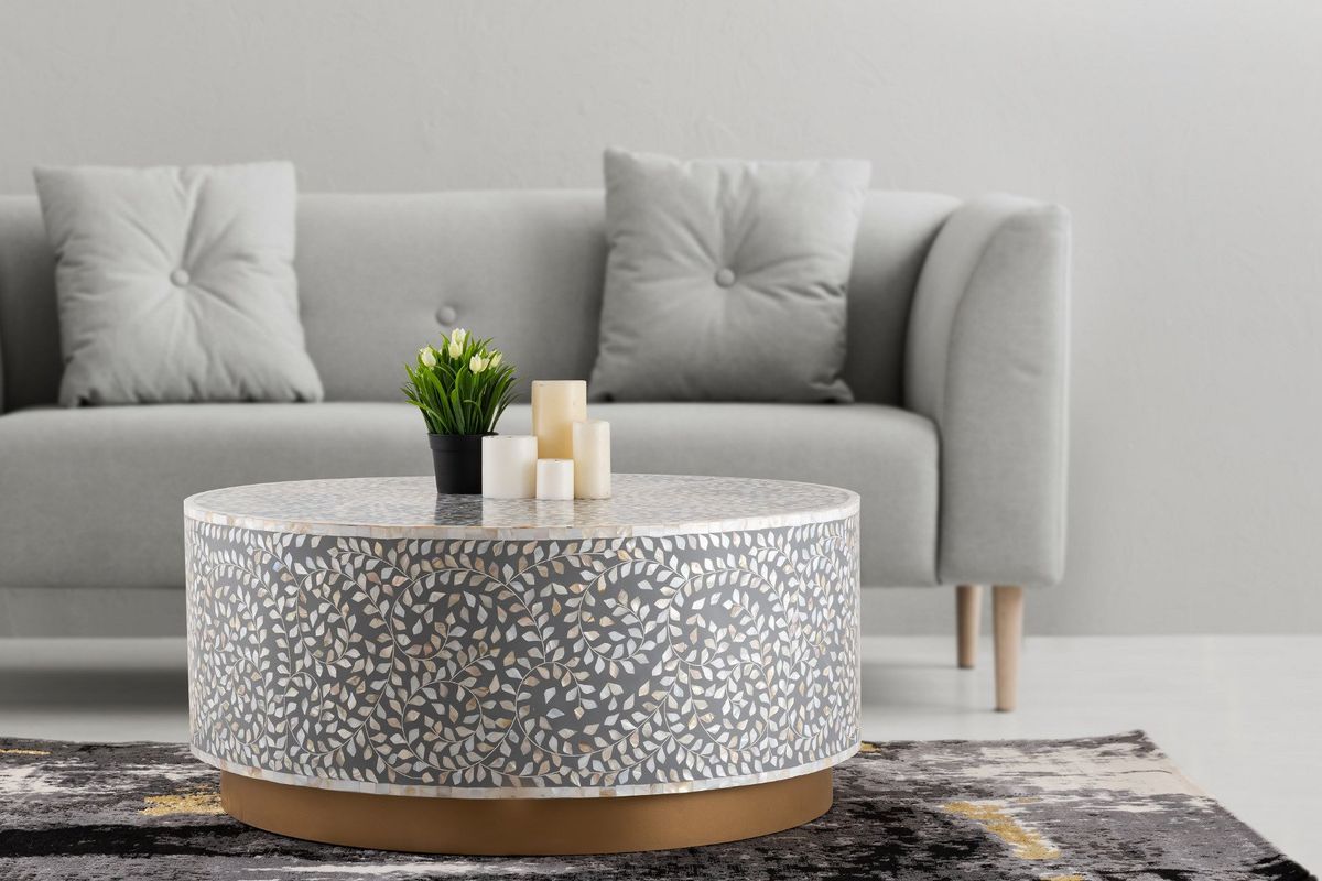 Galaxy Home Modern Luxe Coffee Table in Gray