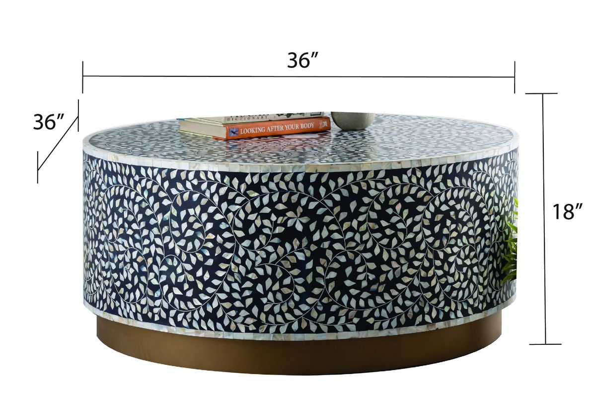 Galaxy Home Modern Luxe Coffee Table in Navy