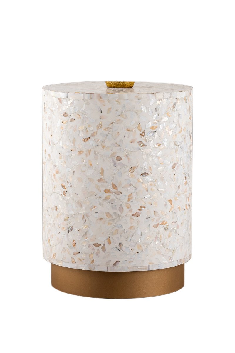 Galaxy Home Modern Luxe End Table in Ivory