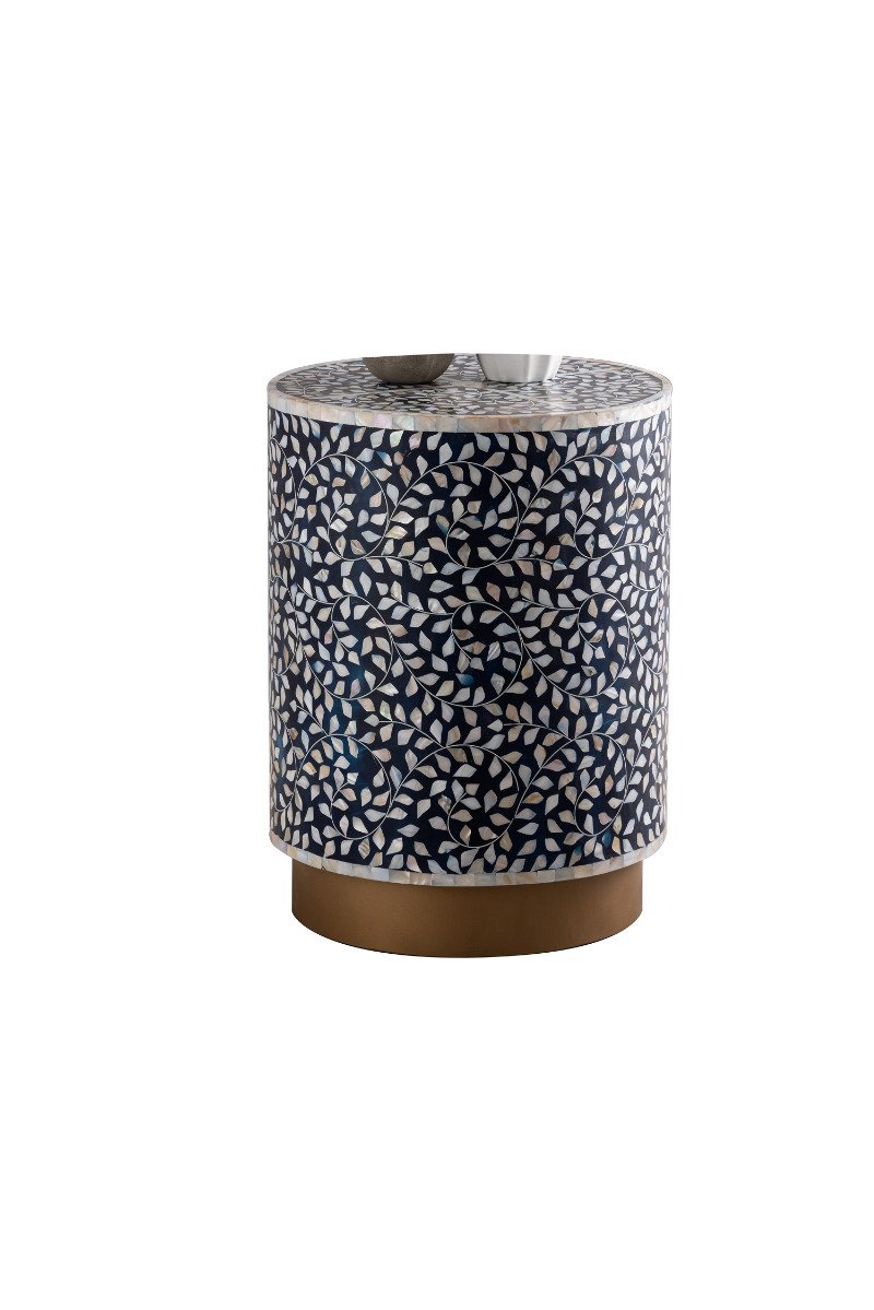 Galaxy Home Modern Luxe End Table in Navy