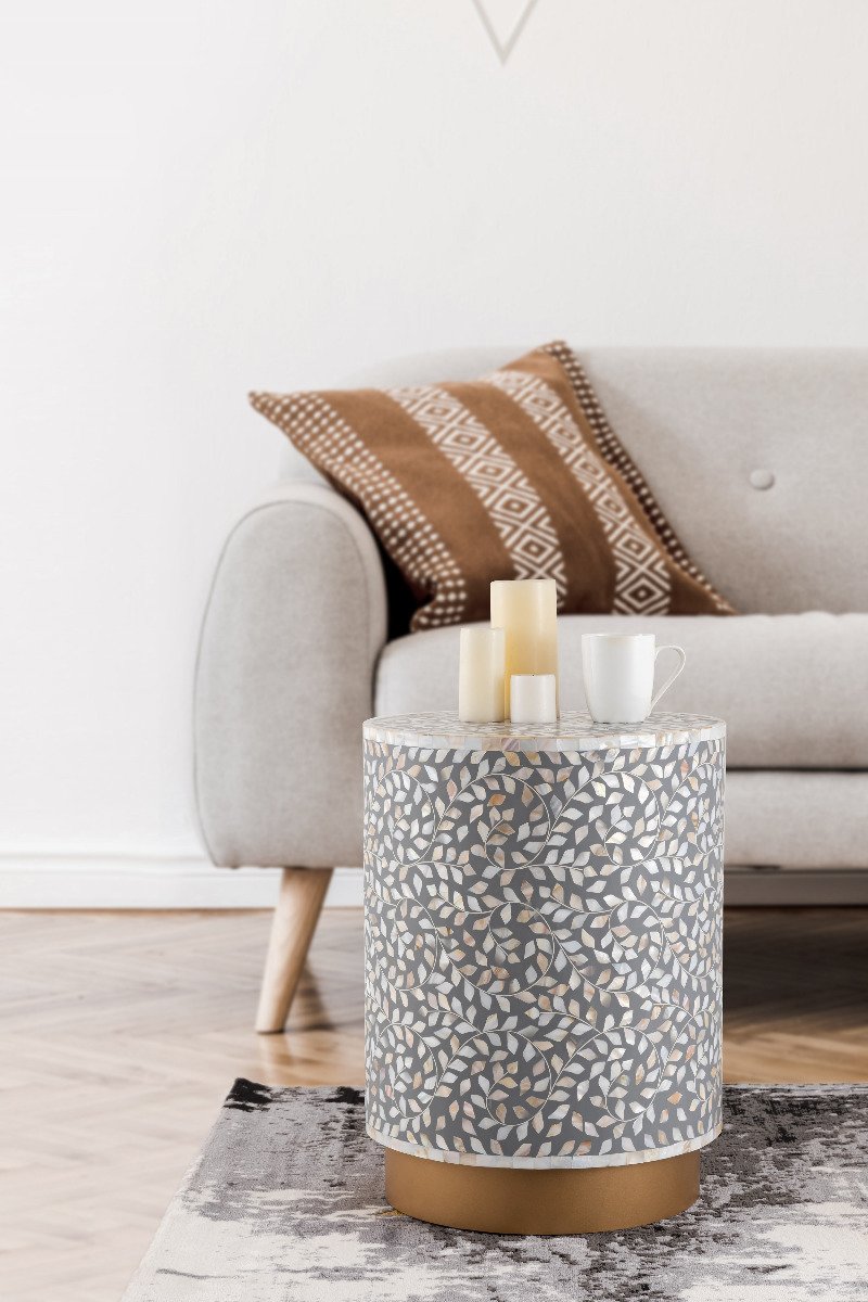 Galaxy Home Modern Luxe End Table in Gray
