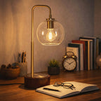Luxeray Simple Glass Globe Arched Table Lamp