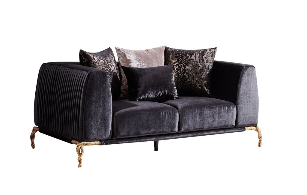 Galaxy Home Majesty Loveseat in Black