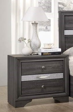 Galaxy Home Matrix 3 Drawer Nightstand in Gray GHF-808857668363