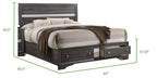 Galaxy Home Matrix Queen Bed in Gray