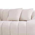 Maximilian Japandi Style White Boucle Sofa