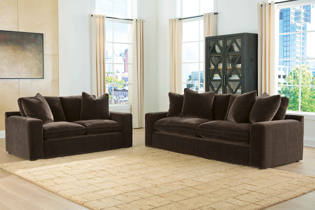Bittersweet Oversized Sofa and Loveseat Set — Coordinated Room View