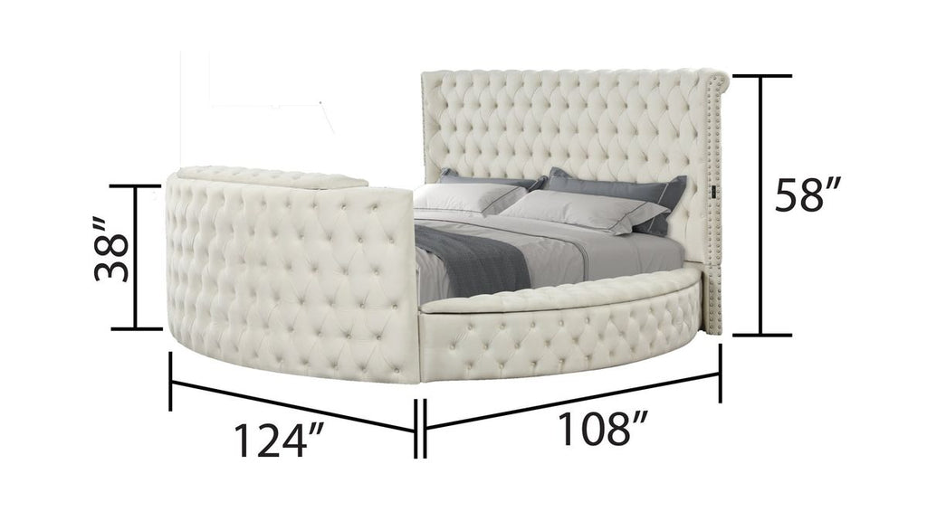 Galaxy Home Maya King Bed in Cream