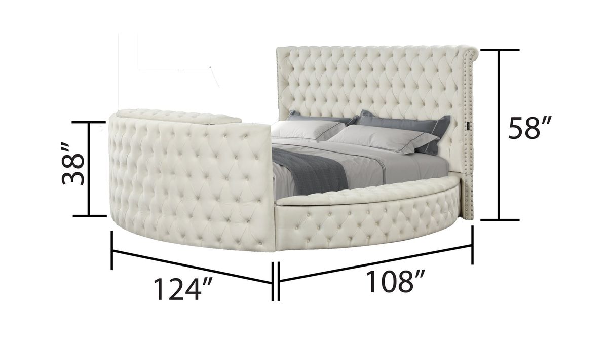 Galaxy Home Maya King Bed in Cream