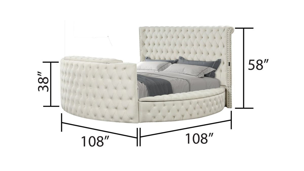 Galaxy Home Maya Queen Bed in Cream