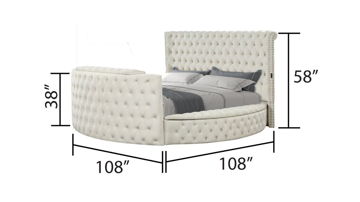 Galaxy Home Maya Queen Bed in Cream