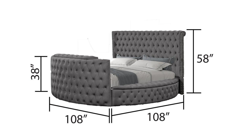 Galaxy Home Maya Queen Bed in Gray