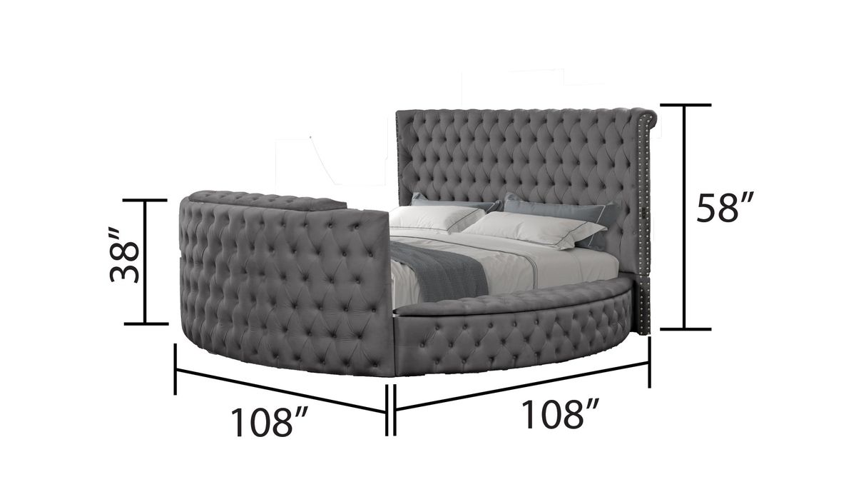 Galaxy Home Maya Queen Bed in Gray