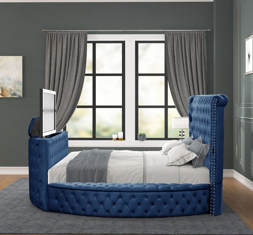 Galaxy Home Maya Queen Bed in Navy