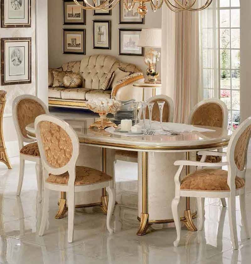 ESF Furniture - Arredoclassic Italy Melodia Oval Dining Table w-2ext - MELODIA2ODT
