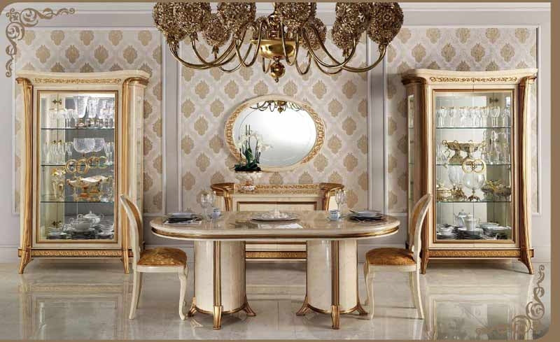 ESF Furniture - Arredoclassic Italy Melodia 6 Piece Oval Dining Table Set w-1ext - MELODIAODTS-6SET
