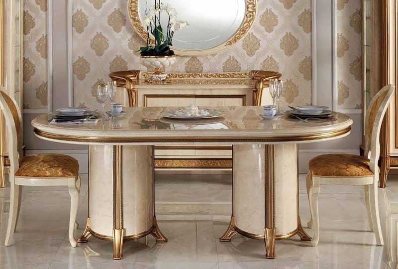 ESF Furniture - Arredoclassic Italy Melodia Oval Dining Table w-1ext - MELODIATABLE