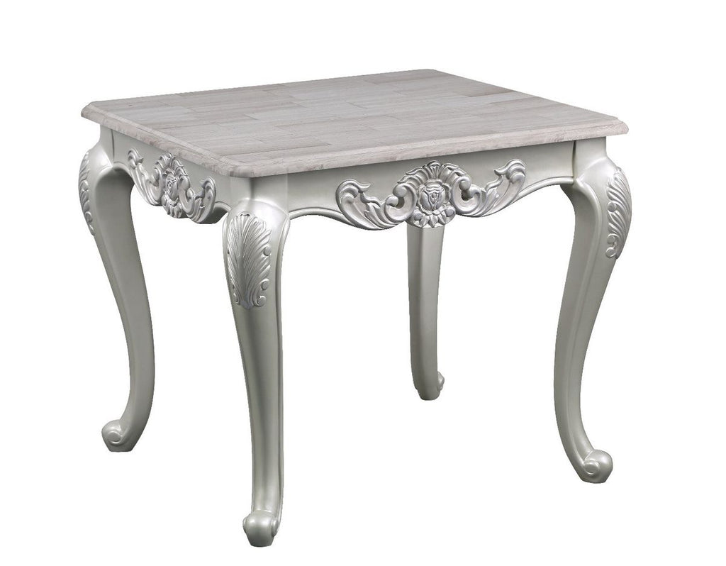 Galaxy Home Melrose End Table in Silver