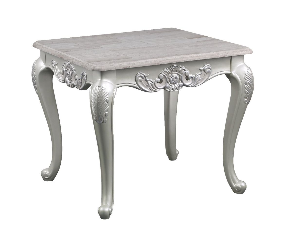 Galaxy Home Melrose End Table in Silver