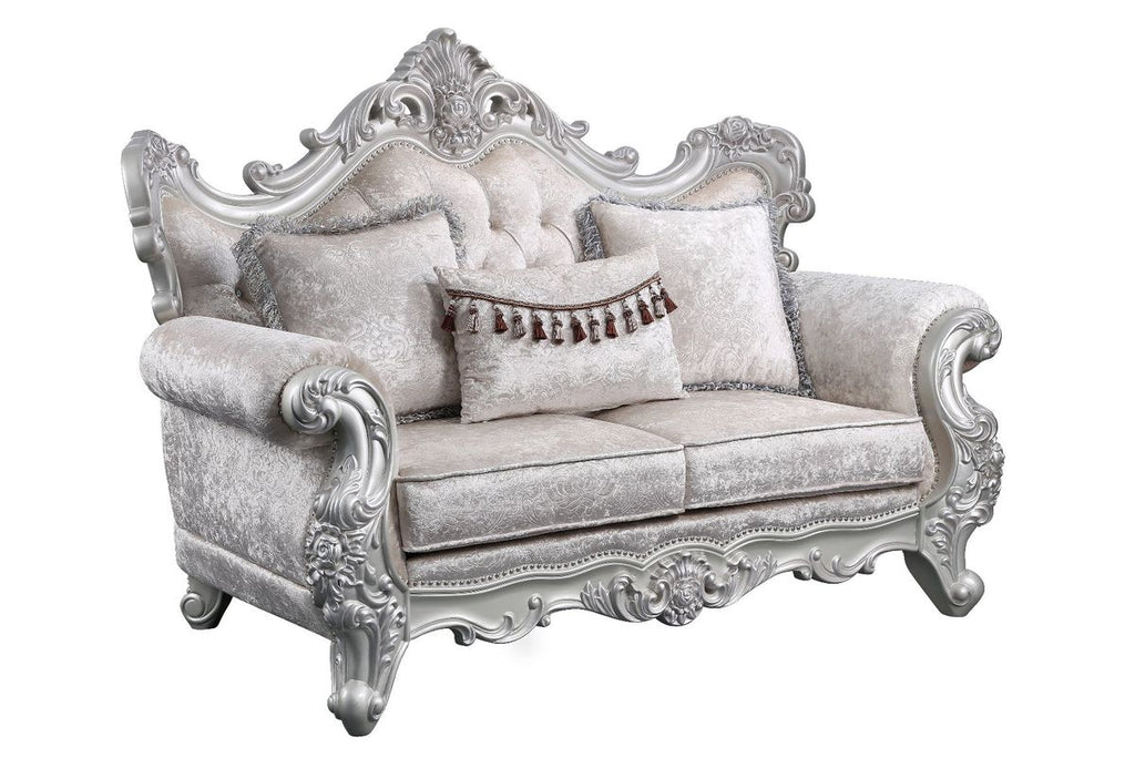 Galaxy Home Melrose Loveseat in Silver