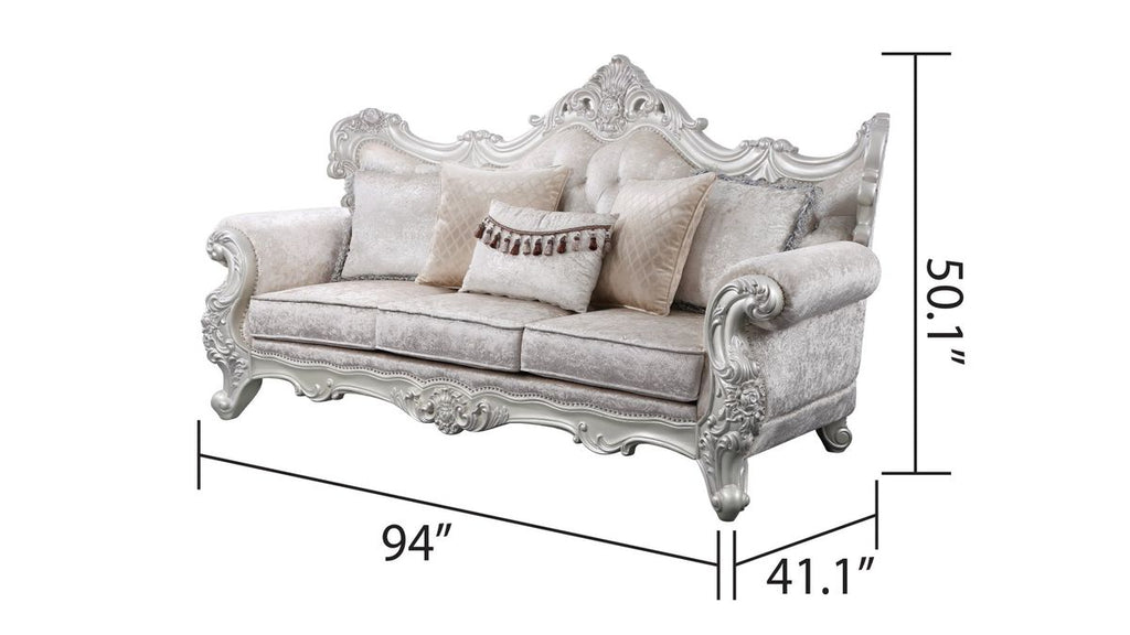 Galaxy Home Melrose Sofa in Silver