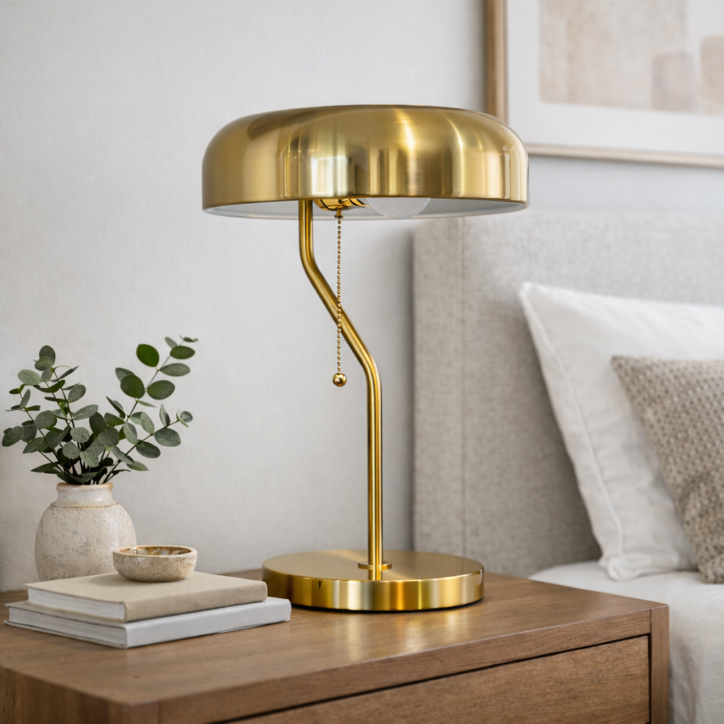 Metro Table lamp with Gold outer and White inner