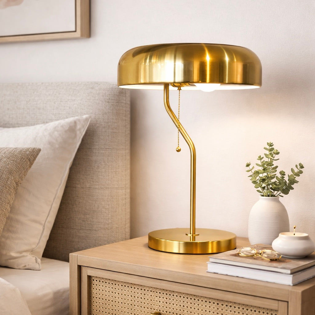Metro Table lamp with Gold outer and White inner